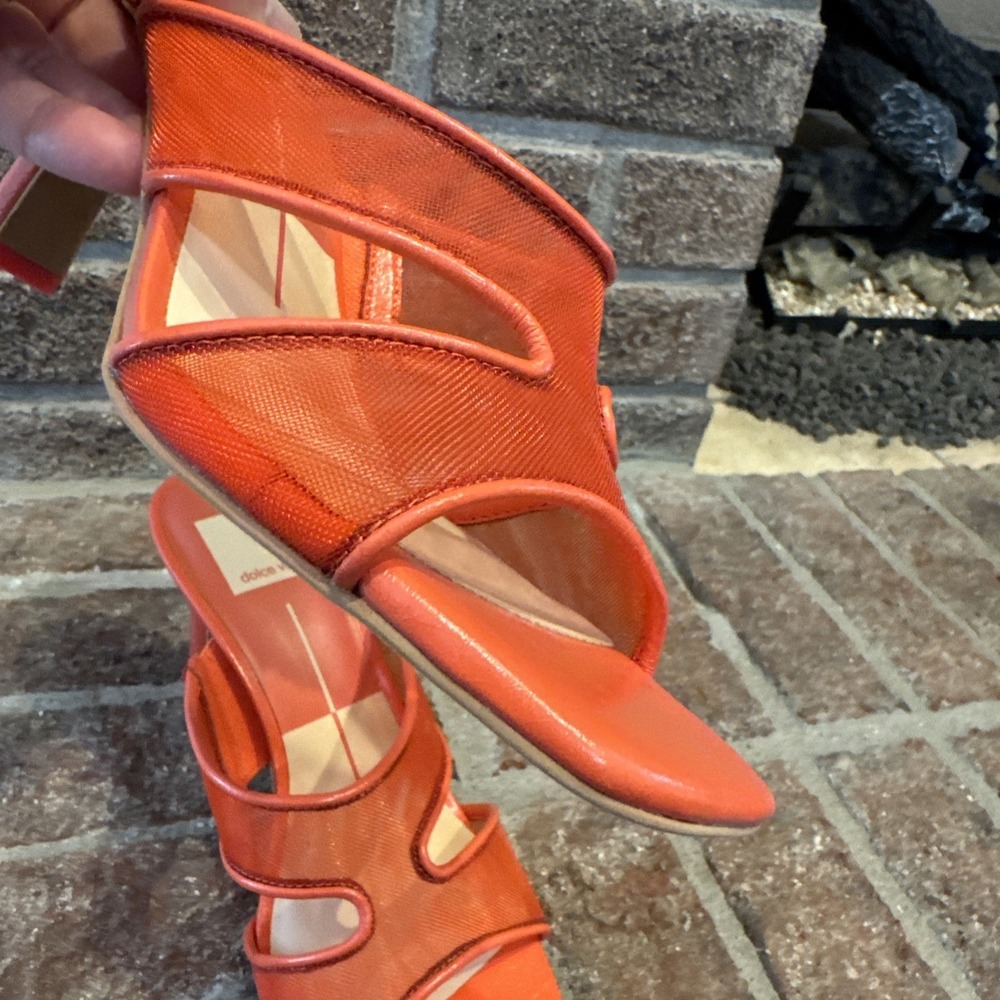 Dolce Vita Womens Sandals Orange Mesh Open-Toe Slide Square Toe Size‎ 6.5 #225 - Picture 16 of 16